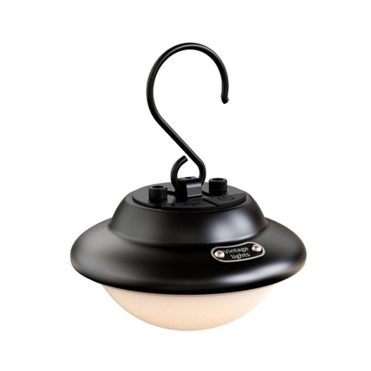 Outdoor Portable Hanging USB Charging Camping Light(Black)