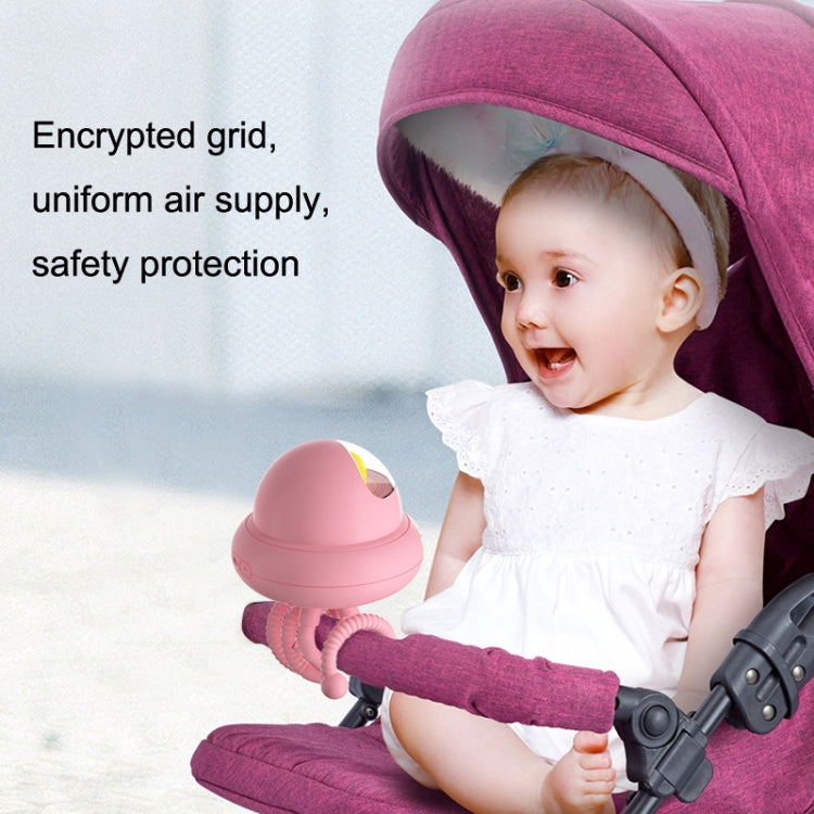 Stroller Portable Multi-Function Silent Octopus Bladeless Fan(Pink)