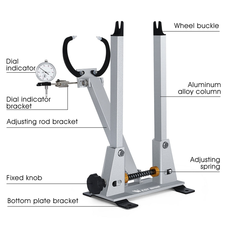 WEST BIKING Bicycle Wheel Correction and Adjustment Station(Silver)