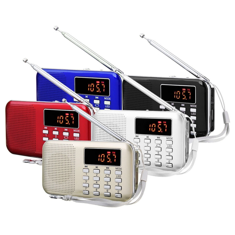 L-218AM  MP3 Radio Speaker Player Support TF Card USB with LED Flashlight Function(Blue)