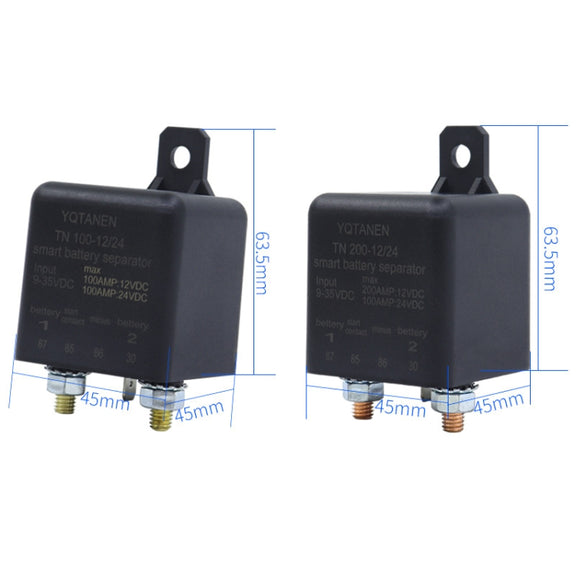 YQTANEN Small Volume Wide Voltage Dual Battery Isolator, Current: 200A