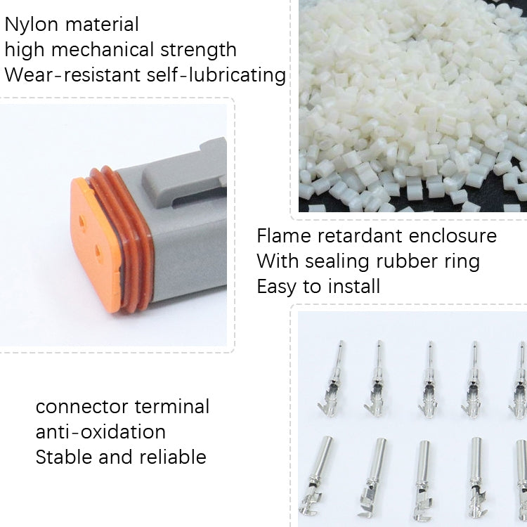 4 PCS DT04-3P / DT06-3S With Copper Car Water-resistant Connector Conductive Connection Terminal