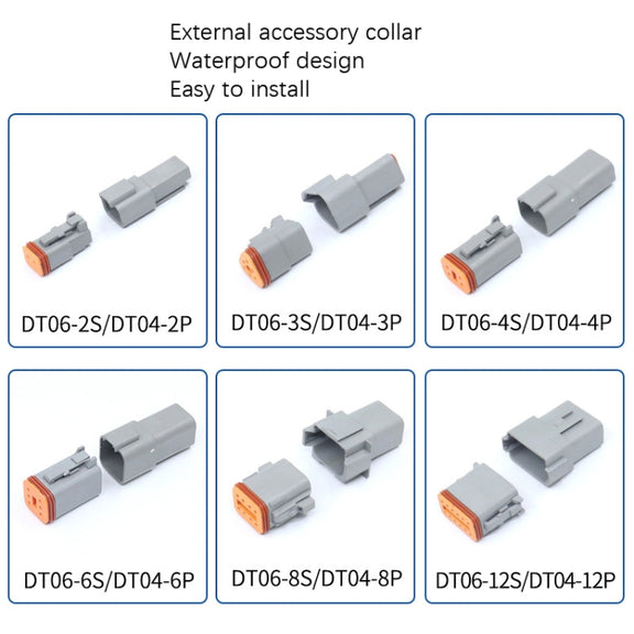 2 PCS DT04-8P / DT06-8S With Copper Car Water-resistant Connector Conductive Connection Terminal