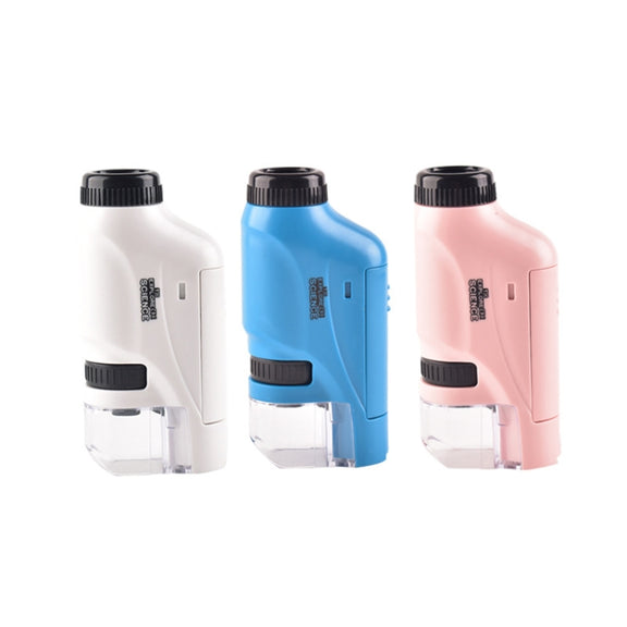 Children Handheld Portable Laboratory Equipment Microscope Toys, Colour: Lite + Bracket (White)