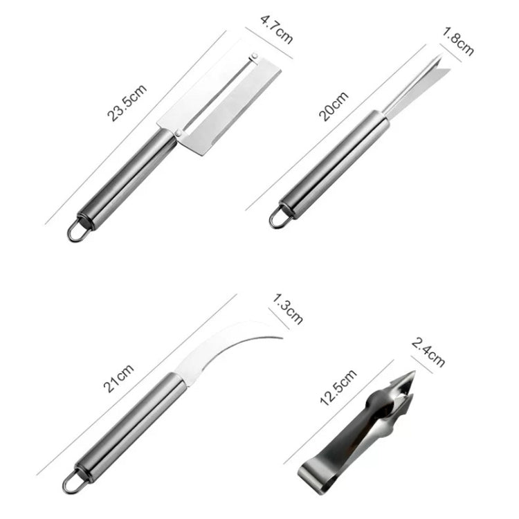 4 In 1 Stainless Steel Pineapple Knife Fruit Knife Sugar Cane Peeler
