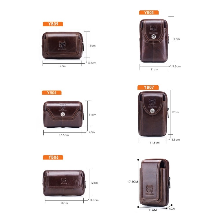 BULL CAPTAIN  Leather Multifunctional Waist Bag For Men(Brown-04)
