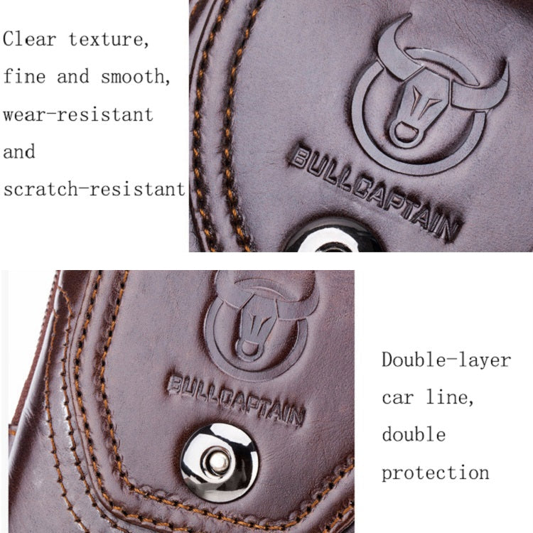 BULL CAPTAIN  Leather Multifunctional Waist Bag For Men(Brown-08)