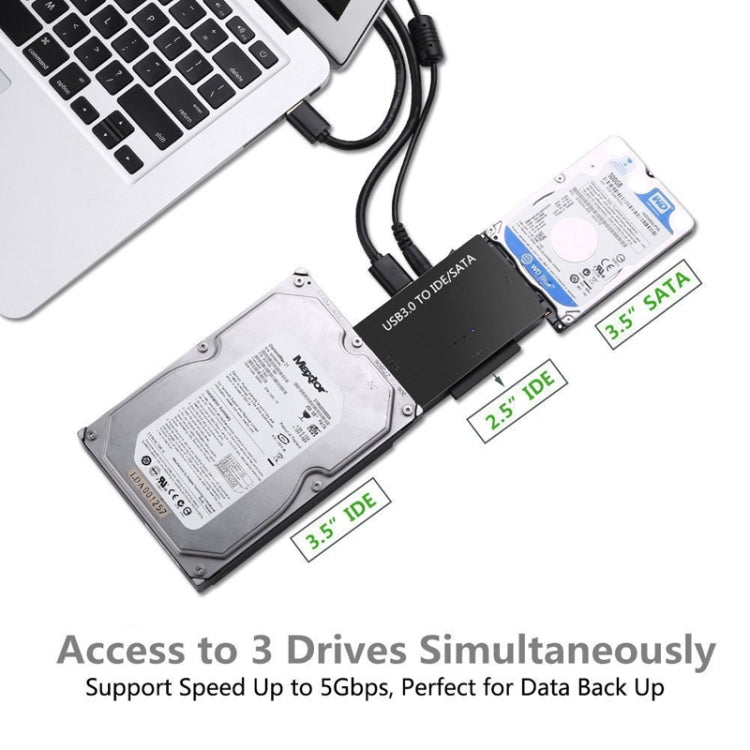 USB3.0 To SATA / IDE Easy Drive Cable External Hard Disk Adapter, Plug Specifications: US Plug