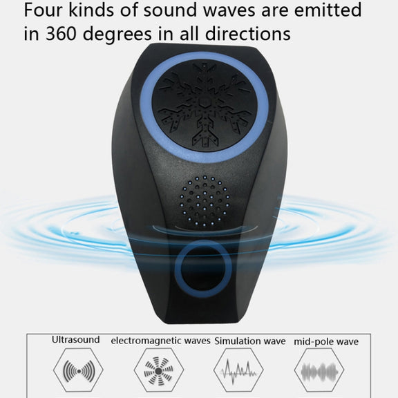 Snowflake Ultrasonic Mosquito Repellent Mouse Repellent, Specification: EU Plug(Black)