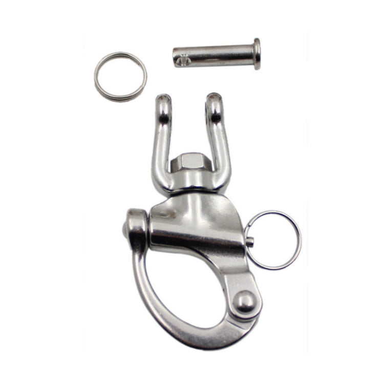 Yachting Sailing Stainless Steel Coil Type Rotary Spring Shackle, Specification: 128mm