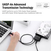 SATA To USB3.0 Easy Drive Cable External 2.5 / 3.5 Inch Hard Drive Adapter Cable(Black)