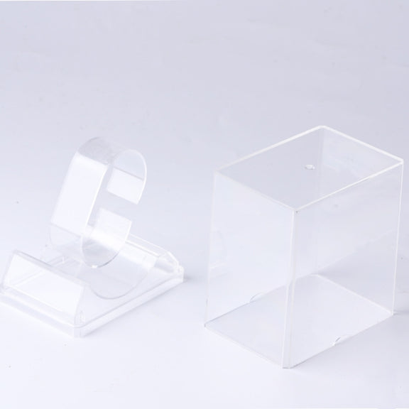 5 PCS Transparent Rectangular Watch Display Box Pull-out Electronic Watch Box(8.8 x7.7x5.4cm)