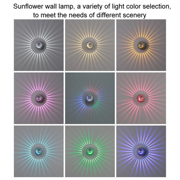 LED Aluminum Aisle Light Sunflower Corridor Lamp Decorative Light, Power source: Visible Installation 3W(White)