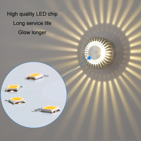LED Aluminum Aisle Light Sunflower Corridor Lamp Decorative Light, Power source: Visible Installation 3W(Blue)