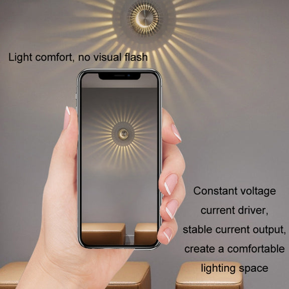 LED Aluminum Aisle Light Sunflower Corridor Lamp Decorative Light, Power source: Invisible Installation 3W(Yellow)