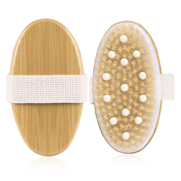 PPR Soft Beaded Boar Bristle Handleless Oval Massage Bath Brush(As Show)