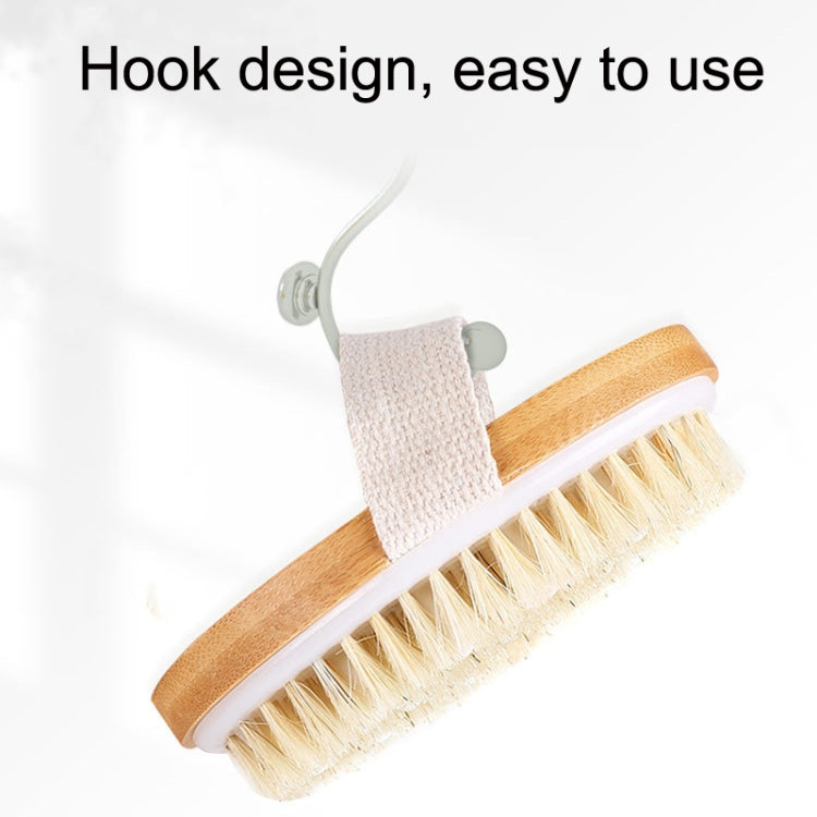 PPR Soft Beaded Boar Bristle Handleless Oval Massage Bath Brush(As Show)