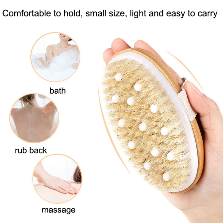 PPR Soft Beaded Boar Bristle Handleless Oval Massage Bath Brush(As Show)