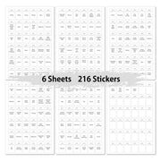 216 PCS Spice Jar Label Stickers Water-resistant Oil Proof Kitchen Spice Jar Label(6 Sheets / set)