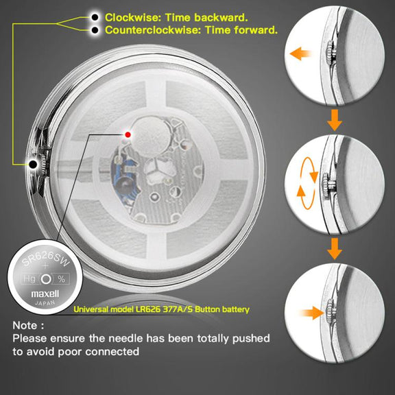 Aluminum Alloy Plating Motorcycle Handlebar Clock(Silver Shell White Background)