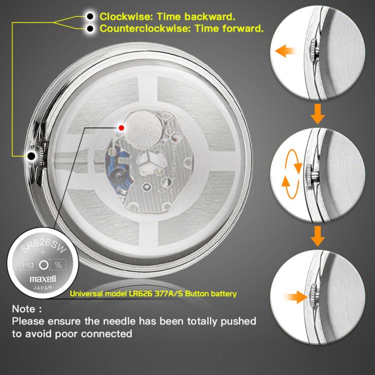 Aluminum Alloy Plating Motorcycle Handlebar Clock(Silver Shell White Background)