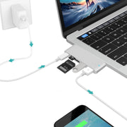 USB-C To HDMI Splitter Docking Station Card Reader, Specification： 5 in 1 Gray