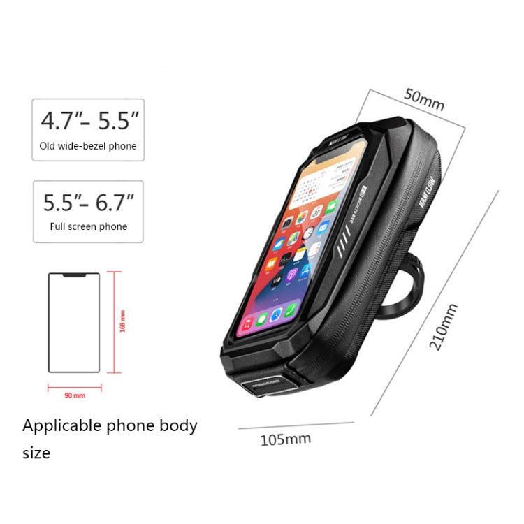 WILD MAN X3 0.5L EVA Hard Shell Bicycle Touch Screen Phone Bag(Red)