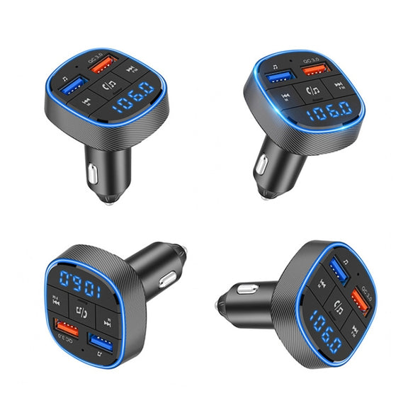 QC3.0 Fast Charge Car Bluetooth MP3 Player Car FM Transmitter(Black)