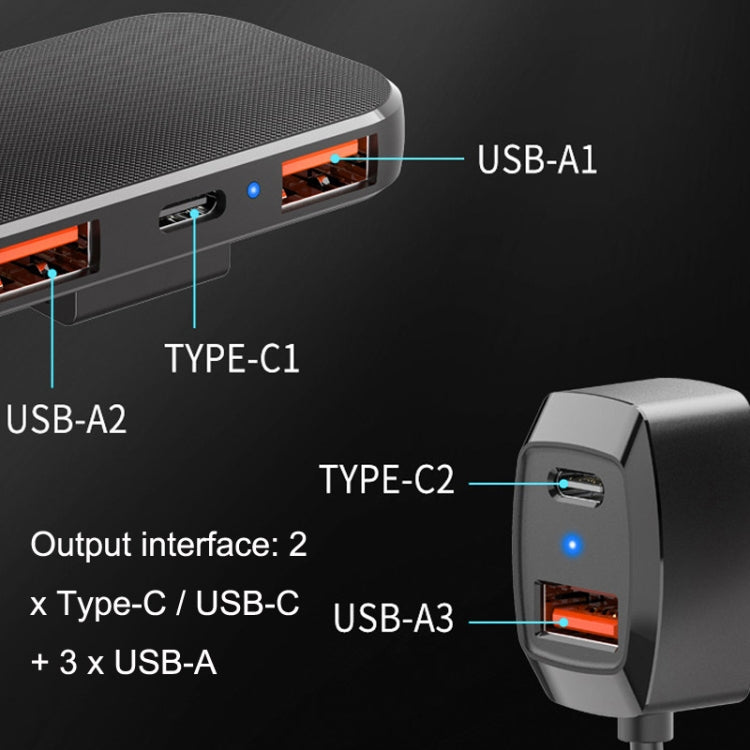 SC02 5 In 1 Mobile Phone Fast Recharge Car Charger