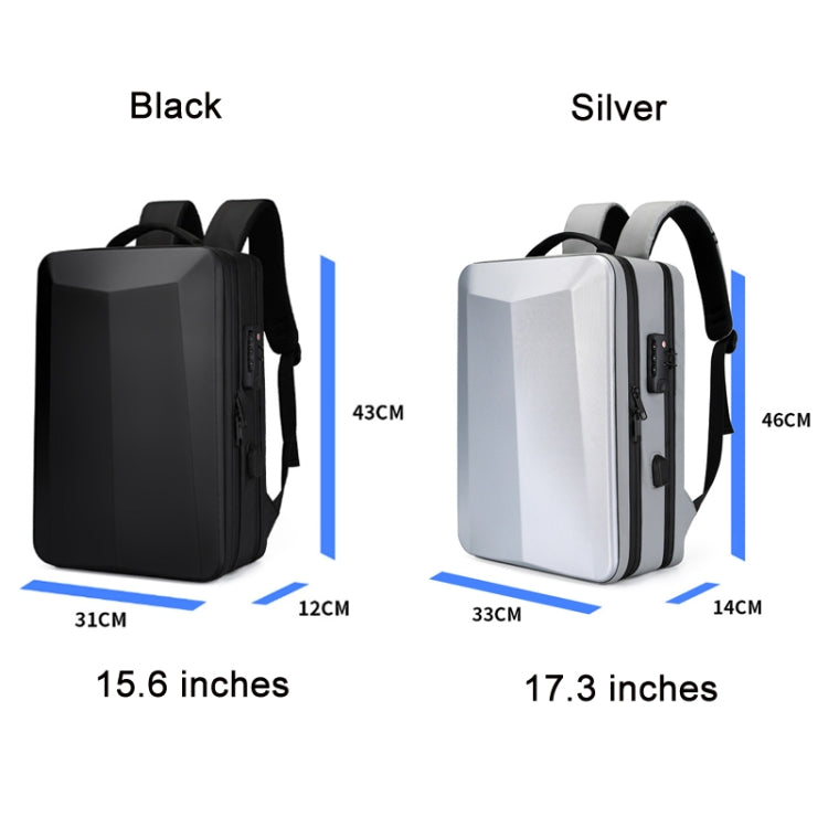 ABS Hard Shell Gaming Computer Backpack, Color: 17.3 inches (Black)