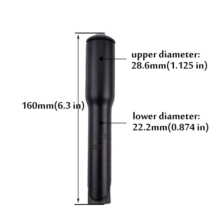 FMFXTR Road Bike Front Fork Stem Modified Height Increaser Handlebar Core Riser(22.2mm Black)