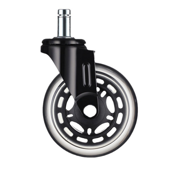 Furniture PU Universal Plug Caster Office Chair Mute Wheel, Size: 2 Inch