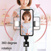 Phone Live Bracket Bluetooth Selfie Tripod, High: 102CM (Stainless Steel + Single Fill Light)
