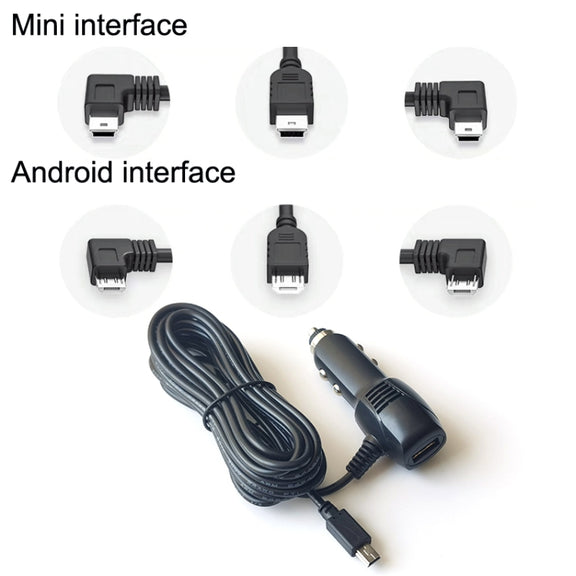 2 PCS Car Charger Fast Charging Driving Recorder Supply Line, Style: 1.5A+2.4A(Android Right Bend)