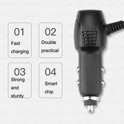 2 PCS Car Charger Fast Charging Driving Recorder Supply Line, Style: 1.5A+2.4A(Mini Left Bend)