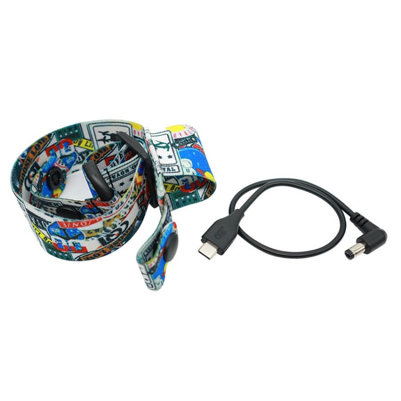 Flight Video Glasses Graffiti Color Headband Fixed Strap For DJI FPV Goggles V2 Strap + Power Line