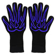 1 Pair High Temperature Resistant Silicone BBQ Gloves  Anti-Scalding Gloves(Big Flame Blue) - Safety Gloves by PMC TechLife | Online Shopping South Africa | PMC TechLife