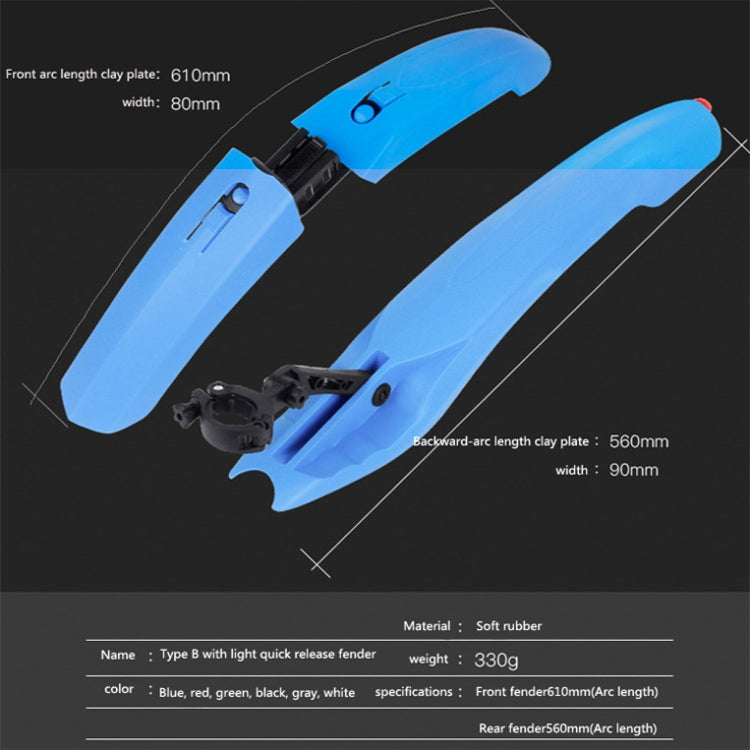 2632 Bicycle Quick Release Mudguards, Style: Widened (Red)