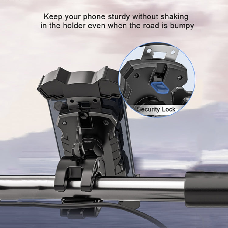 L101+M011 Outdoor Cycling Mechanical Locking Phone Holder(Blue)
