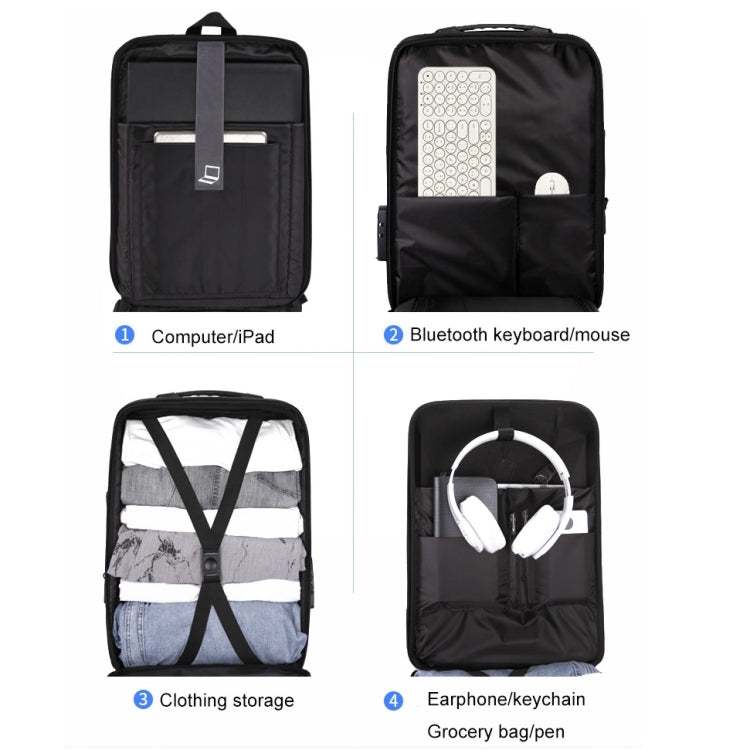 Men Business Shoulder USB External Interface Computer Bag, Color: 8001 Gray