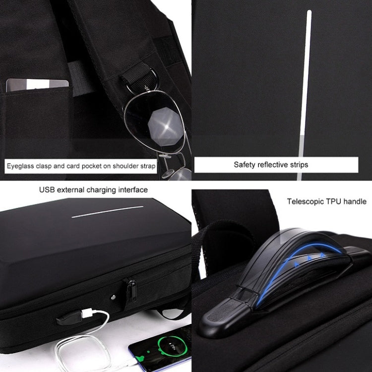 Men Business Shoulder USB External Interface Computer Bag, Color: 8001 Red