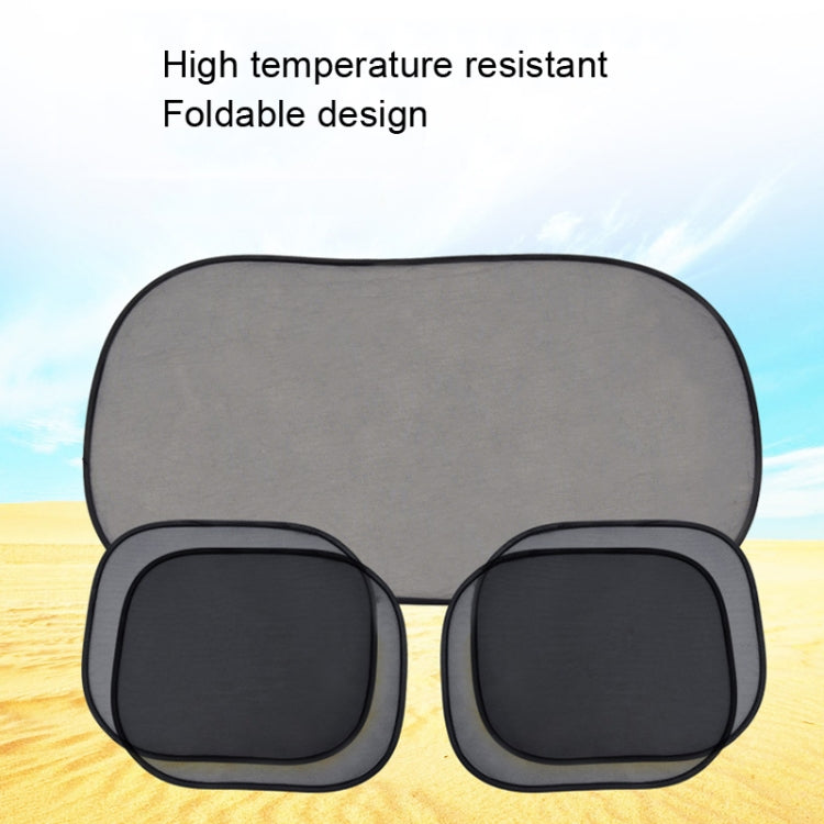 Non-Porous Suction Cup Car Mesh Sunshade(Black Rear Block+Black Side Block x 4)