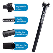 FMFXTR Bicycle Extended Saddle Seat Tube Double Nail Straight Tube, Specification: 27.2mm(Red)