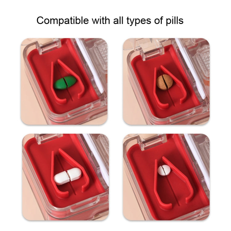 Imakara Mini Square Portable Sealed Medicine Cutter Dispenser Box(Green)