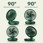 Folding Office Desktop Household Portable Small Fan, Size: 8 inch(Green USB Direct Plug)