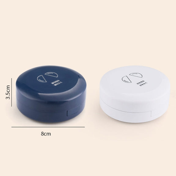 Double-layer Round Eight Grids Portable Medicine Box with Cutter(White)