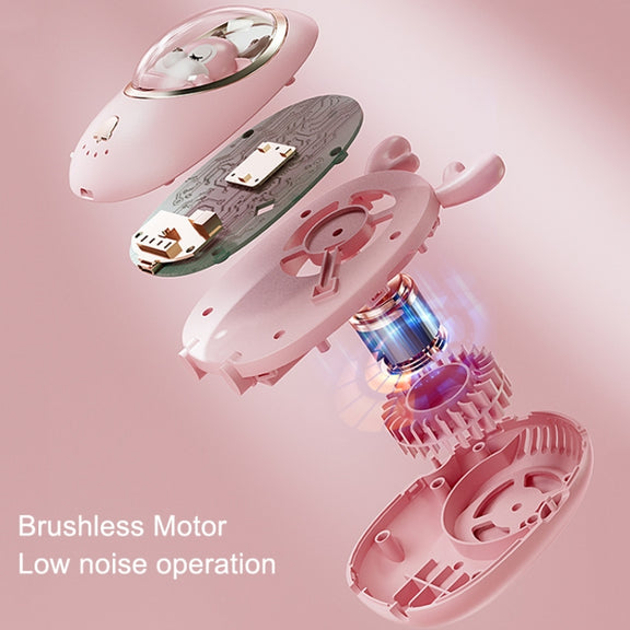 Children Hanging Neck Fan USB Handheld Light Glowing Mini Portable Fan(Pink)