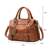 Ladies Casual Handbag Soft-faced Solid Color One-shoulder Diagonal Large Bag(Black)