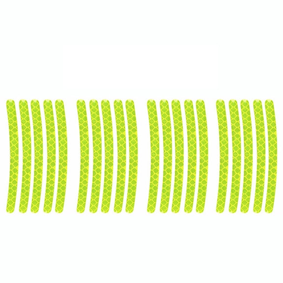 20pcs /Set Car Wheel Reflective Stickers 3D Personal Decoration Tire Warning Stickers(Fluorescence)