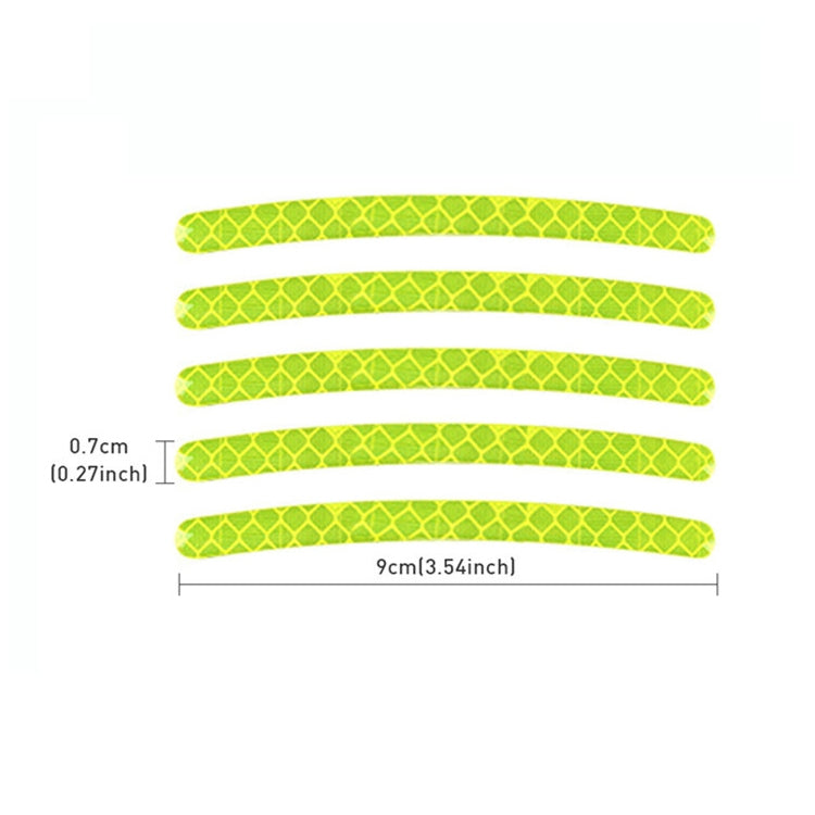 20pcs /Set Car Wheel Reflective Stickers 3D Personal Decoration Tire Warning Stickers(Fluorescence)